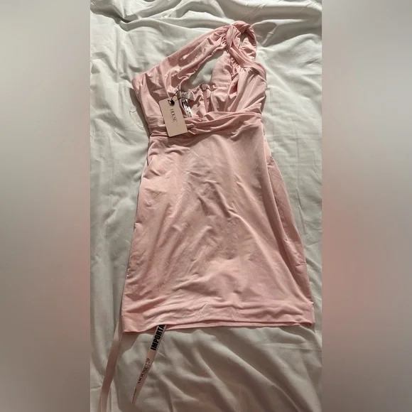 house of cb pink one shoulder dress Clothing : Bandage Dresses : 'Sasha' Pink One Shoulder Bandage Dress